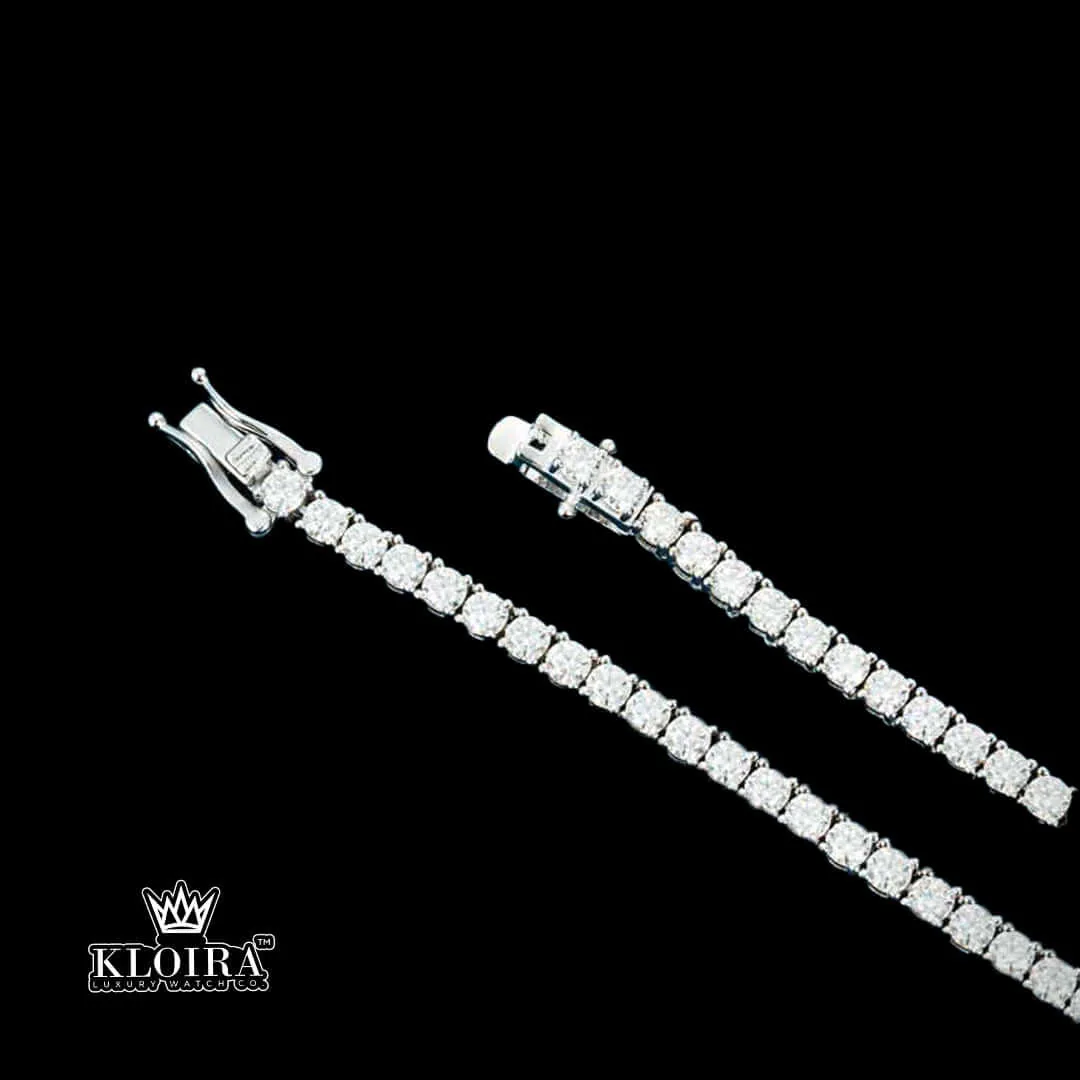 Tennis Chain Moissanite Diamond Silver VVS 12 Carat 3mm Men - A C D C A Dd Be Ce F F