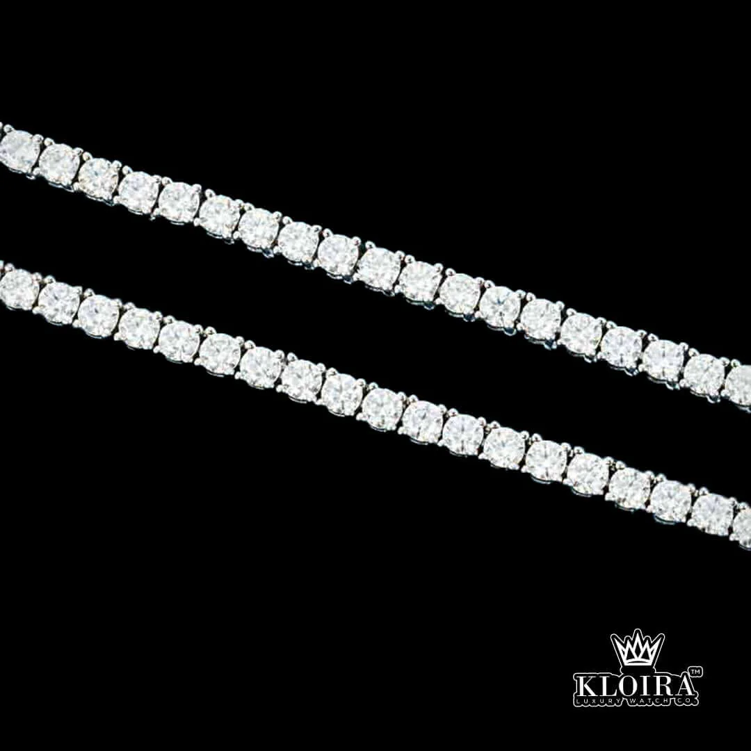 Tennis Chain Moissanite Diamond Silver VVS 12 Carat 3mm Men - 
