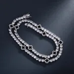 9mm Round Moissanite Tennis Chain LustreLink in 14K White Gold