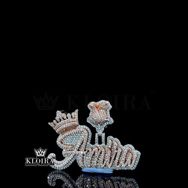 Amira Crowned Blossom Medallion Closeup Front
