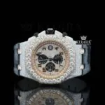 AP Chronograph Army Rubber Strap Moissanite Diamond Watch
