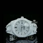 AP Full Iced Out Moissanite Diamond Watch Black Stick Marker Dial