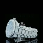 AP Full Iced Out Moissanite Diamond Watch Black Stick Marker Left Side View