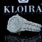 AP Iced Out Arabic Numerals Moissanite Diamond Watch Left Side View