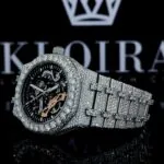 AP Skeleton Dial Full Iced Out Natural Diamond Watch Left Profile View