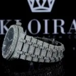AP Skeleton Dial Full Iced Out Natural Diamond Watch Left Side View