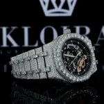 AP Skeleton Dial Full Iced Out Natural Diamond Watch Right Profile View