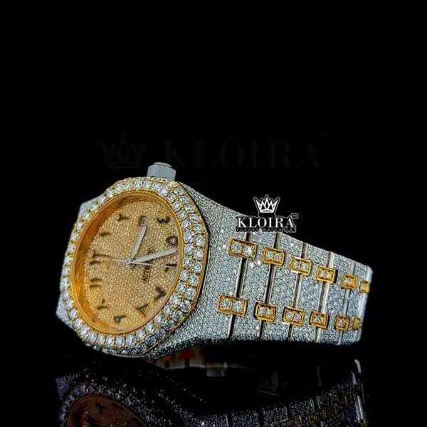 AP Watch Bust Down Moissanite Close Up Dial View