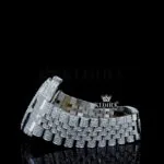 Arabic Numerals White Dial Fully Iced Out Moissanite Watch Left Side Bracelet View