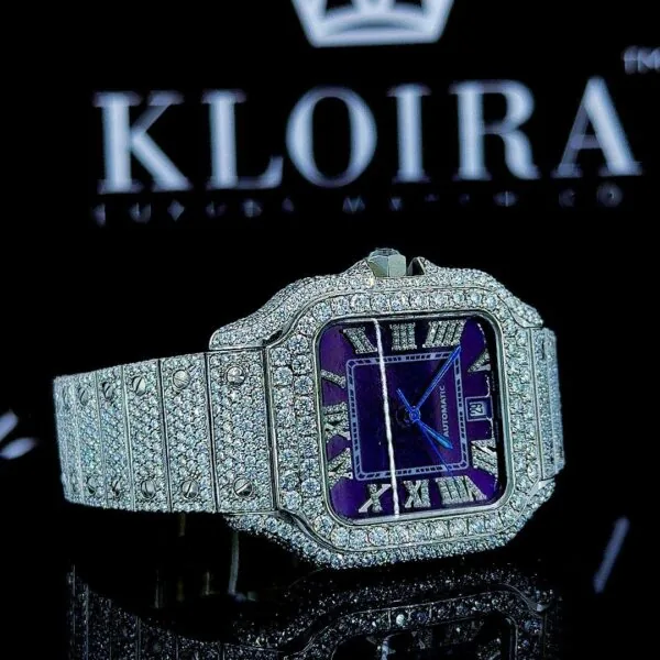 Best Moissanite Cartier Watch Left Profile View