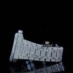 Black Arabic Numerals Dial Fully Iced Out Moissanite Watch Left Side Bracelet View