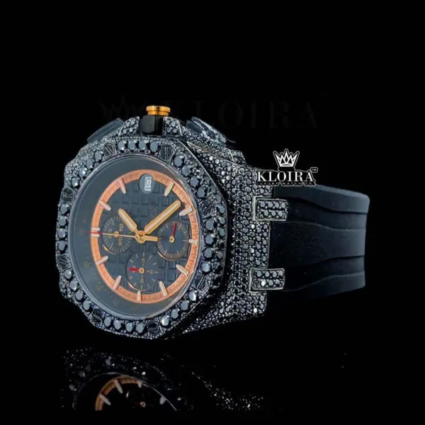 Black Moissanite AP Watch Left Profile View.