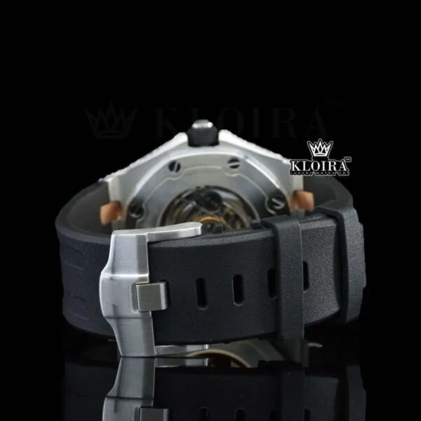 Black Rubber Strap AP Black Dial Semi Iced Out Moissanite Diamond Watch Strap View