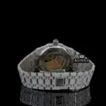 Black Skeleton Dial Fully Iced Out Moissanite Diamond Watch Caseback View