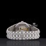 Black Stick Markers White Dial AP Iced Out Moissanite Watch Caseback View