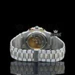 Black Stick Markers Yellow Dial Fully Iced Lab-Grown Diamond Watch Caseback View