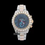 Black Sub Dial Standard Numerals Two Tone Rose Gold Lab-grown Diamond Watch