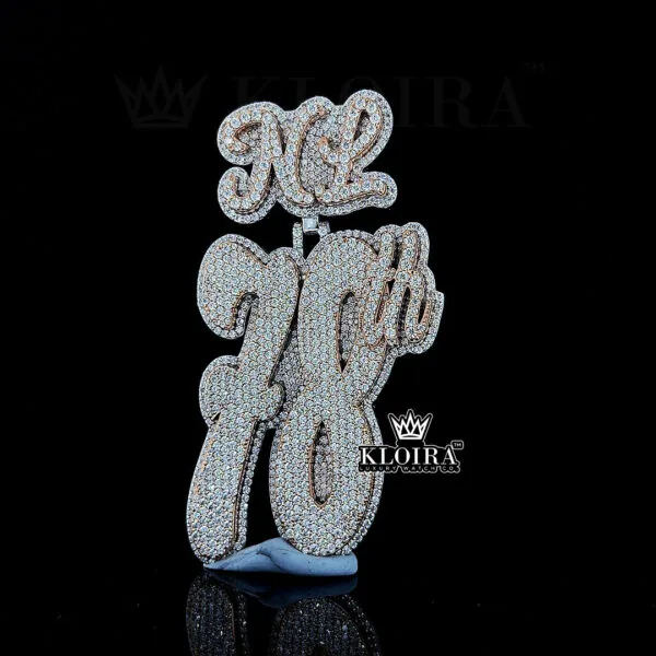 Blinged 78th Charm Pendant Closeup Front