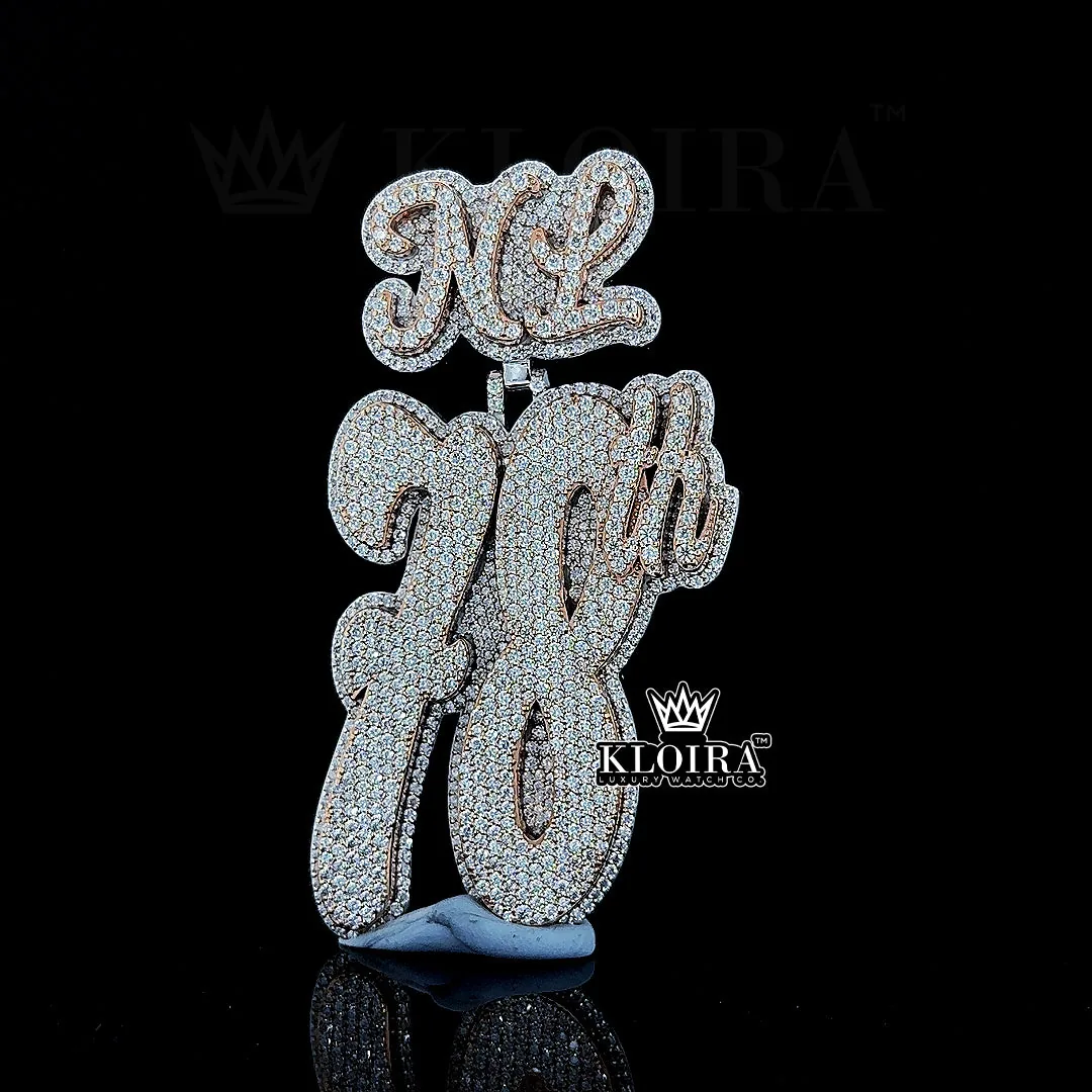 Blinged 78th Charm Pendant Closeup Front