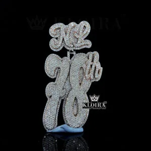 Blinged 78th Charm Pendant