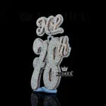 Blinged 78th Charm Pendant Left