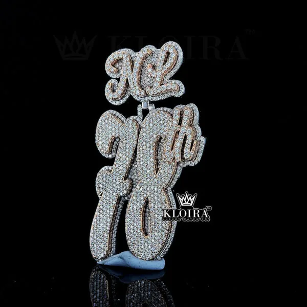 Blinged 78th Charm Pendant Left