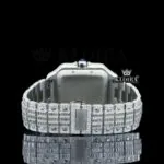 Bust Down Roman Numerals Baguette Moissanite Diamond Watch Caseback View
