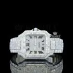 Bust Down Roman Numerals Baguette Moissanite Diamond Watch