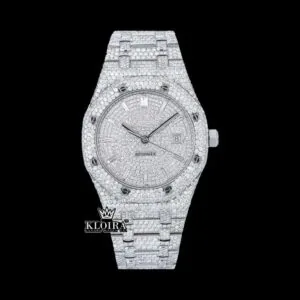 Bust Down White Dial Diamond Markers Moissanite Diamond Watch