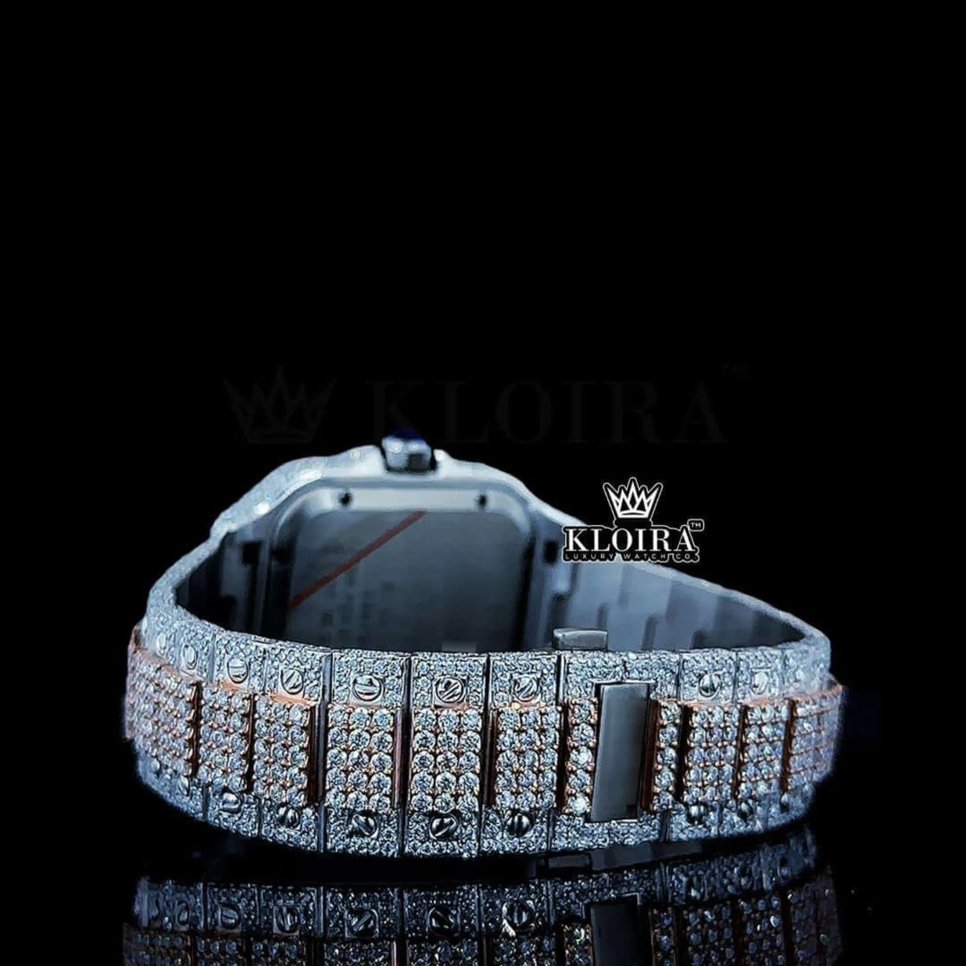 Cartier Watch Bust Down Moissanite Caseback View