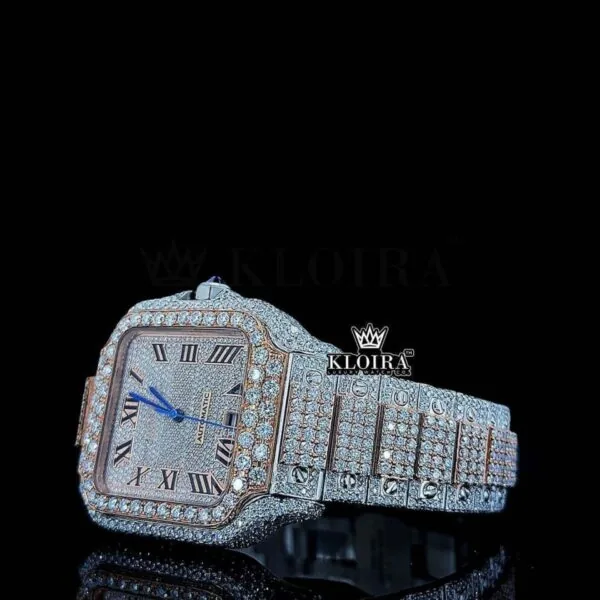Cartier Watch Bust Down Moissanite Left Profile View