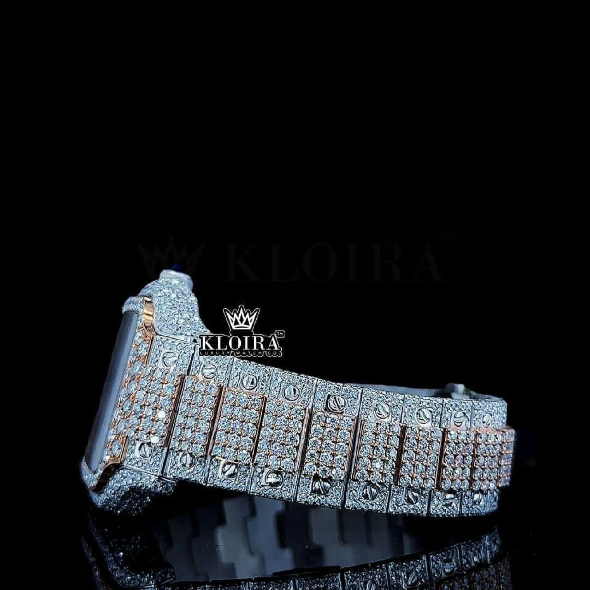 Cartier Watch Bust Down Moissanite Left Side View
