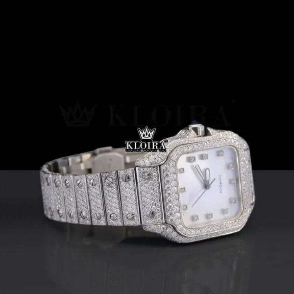 Cartier Watch Moissanite Diamonds Right Profile View