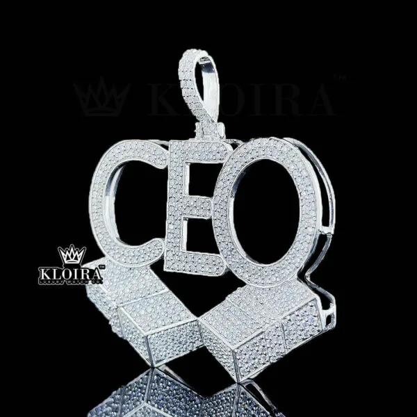 CEO Diamond Blocks Pendant Closeup Left