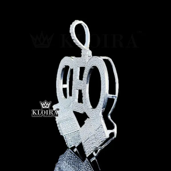 CEO Diamond Blocks Pendant Closeup Side View