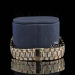Chronograph Black Dial Rose Gold Baguette Strap Moissanite Watch Bracelet View