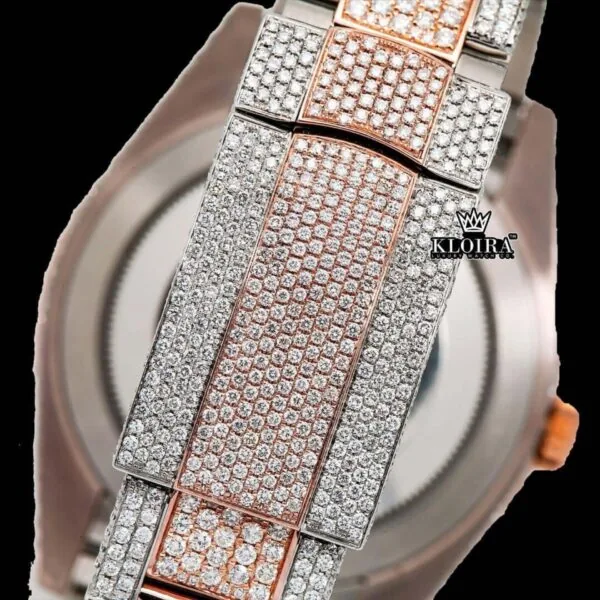 Cocoa Gem Moissanite Diamond Watch 14K Gold VVS 18 Carat 42mm Bracelet View