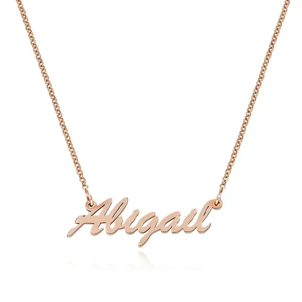 Custom Classic Name Pendant Necklace in 14K Gold