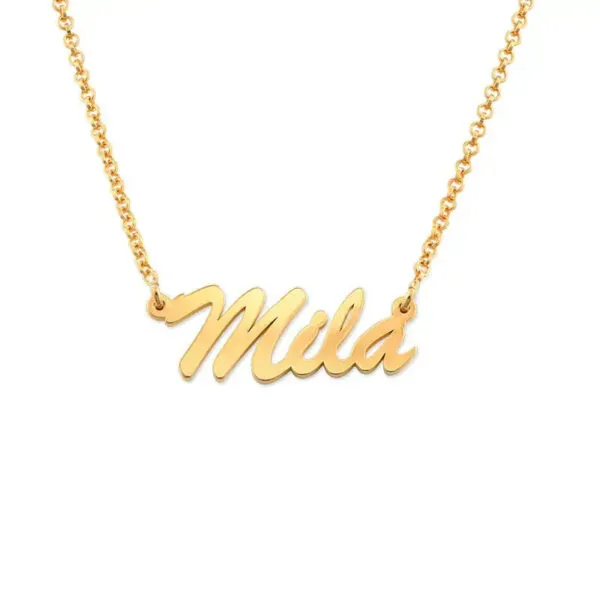 Custom Classic Name Pendant Necklace in 14K Gold