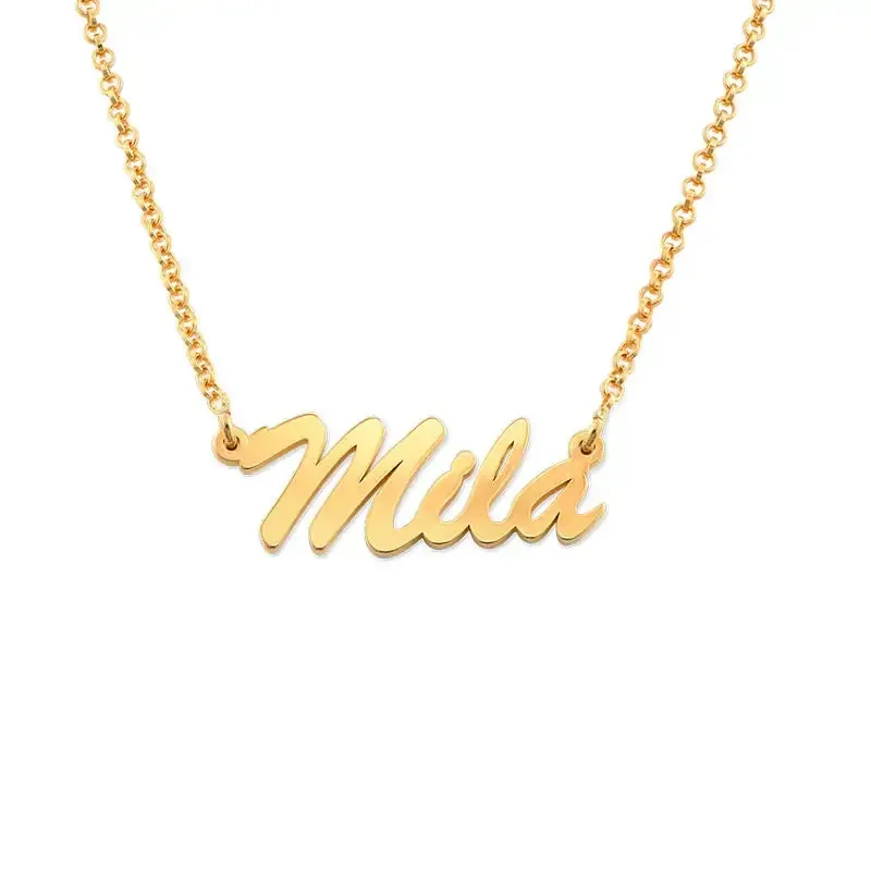Custom Classic Name Pendant Necklace in 14K Gold