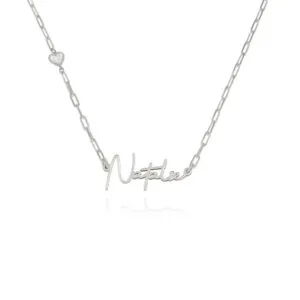 Custom Cursive Name Pendant Necklace in 14K Gold