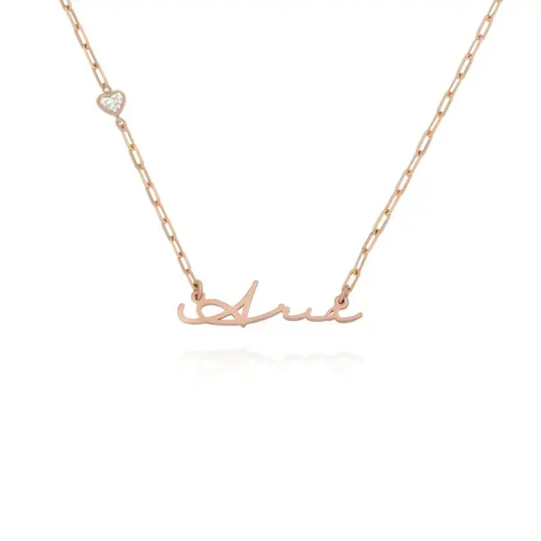 Custom Cursive Name Pendant Necklace in 14K Gold