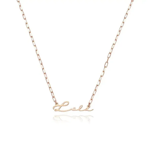 Custom Cursive Name Pendant Necklace in 14K Gold