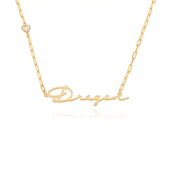 Custom Cursive Name Pendant Necklace in 14K Gold