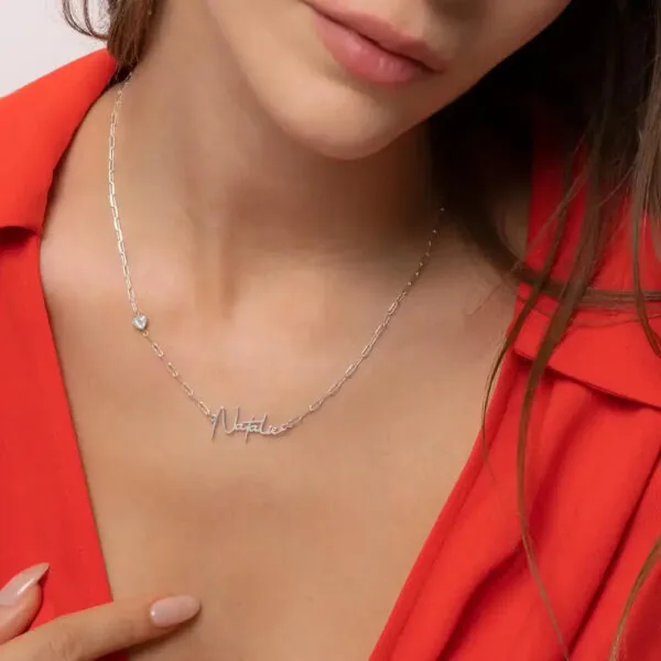 Custom Cursive Name Pendant Necklace in 14K Gold