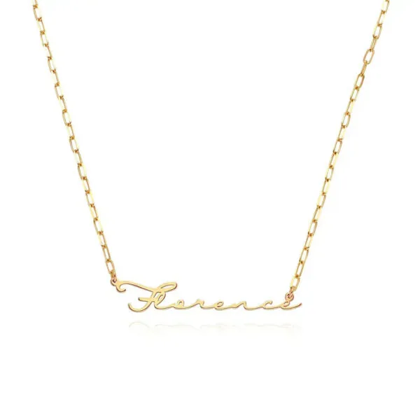 Custom Cursive Name Pendant Necklace in 14K Gold