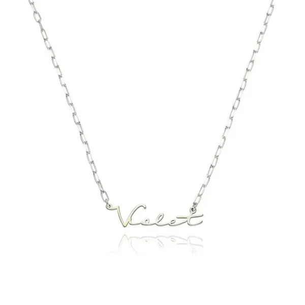 Custom Cursive Name Pendant Necklace in 14K Gold