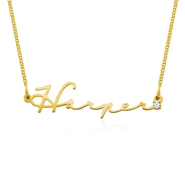 Custom Handcrafted Name Pendant in 14K Gold