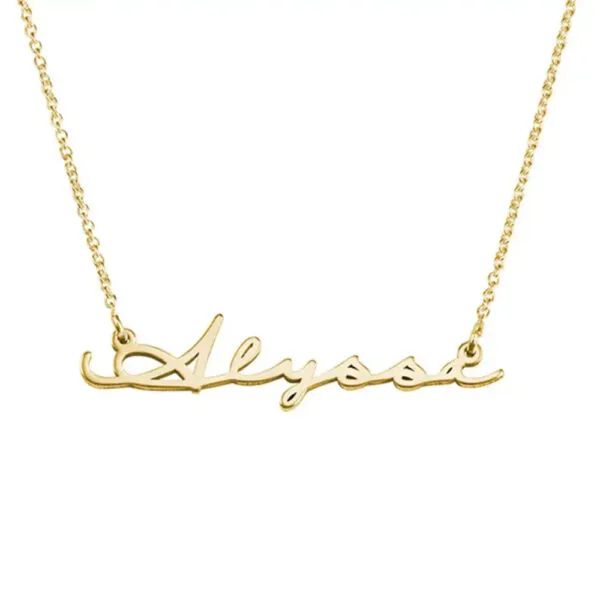 Custom Handcrafted Name Pendant in 14K Gold