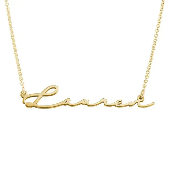 Custom Handcrafted Name Pendant in 14K Gold